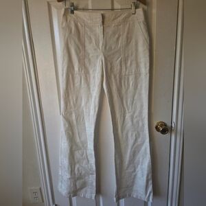 TRINA TURK Reyne White Textured Pants 6 NWT Wide Leg Mid Rise $292